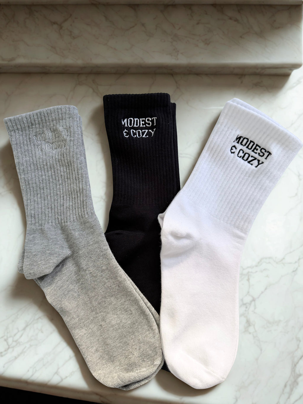 Modest & Cozy Embroidered Socks