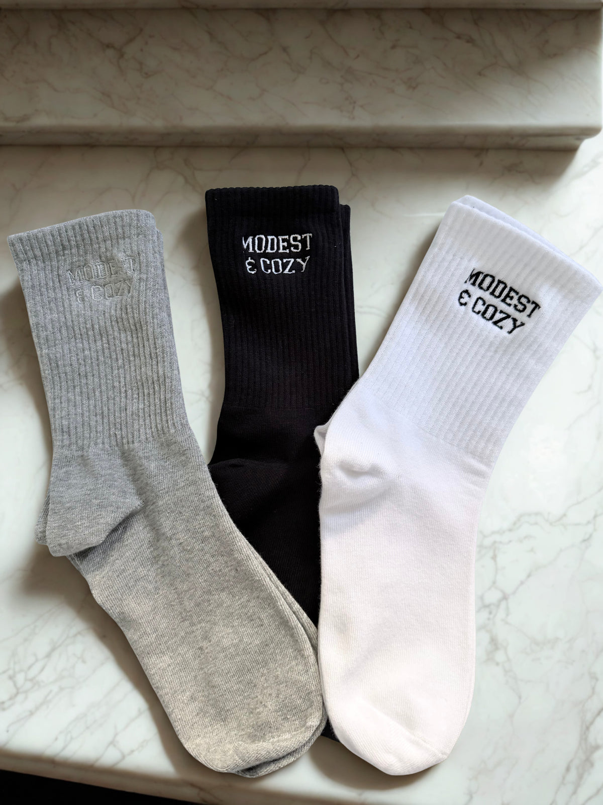 Modest & Cozy Embroidered Socks