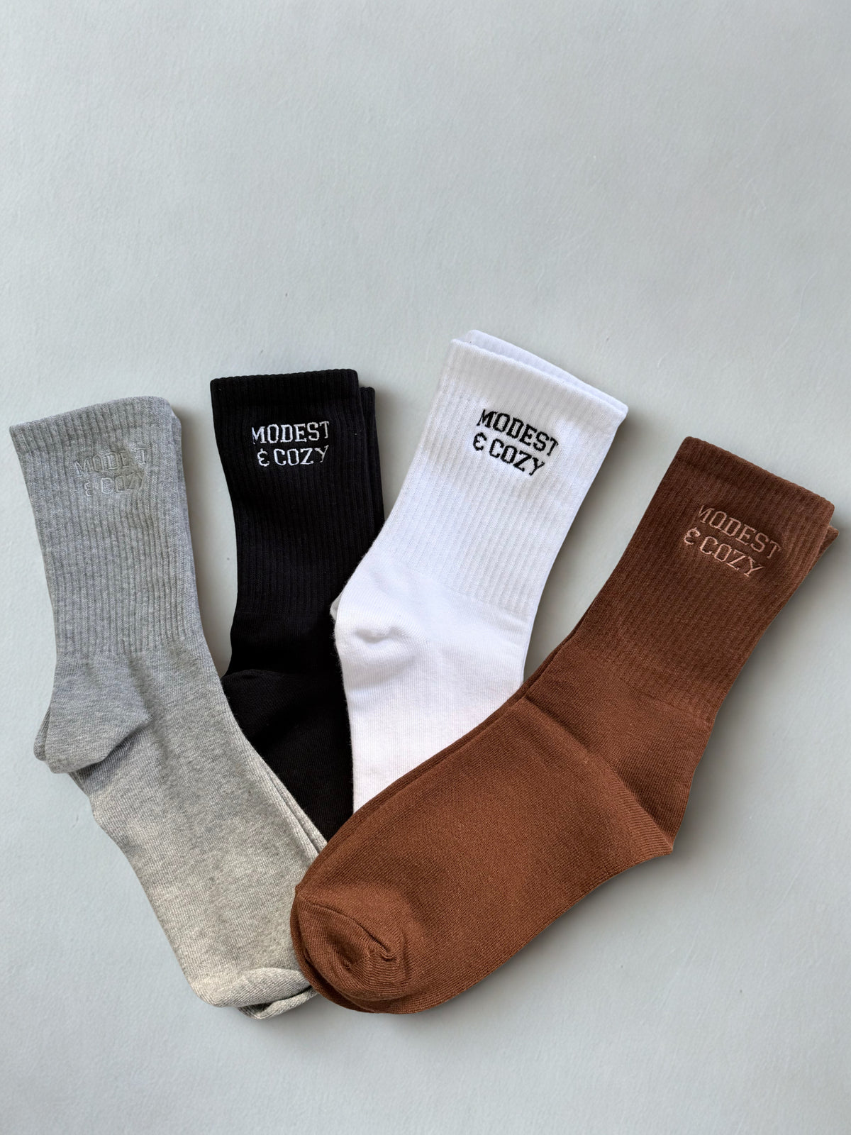 Modest & Cozy Embroidered Socks