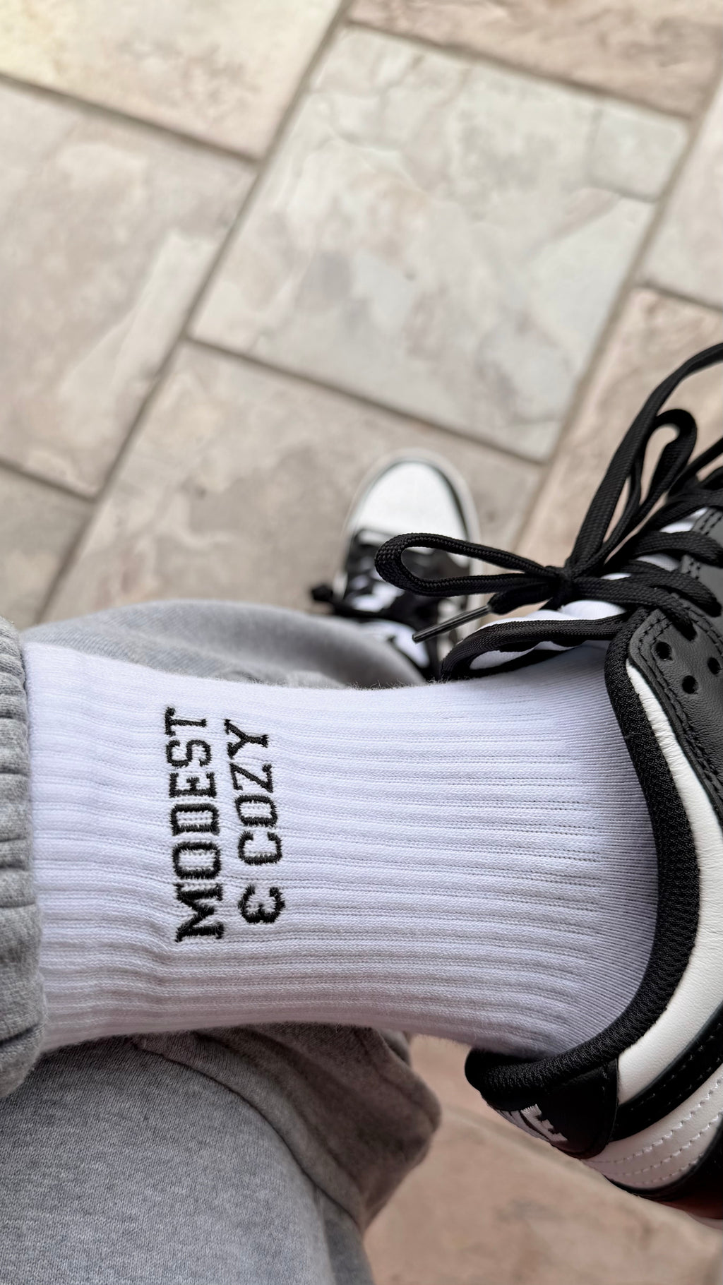 Modest & Cozy Embroidered Socks