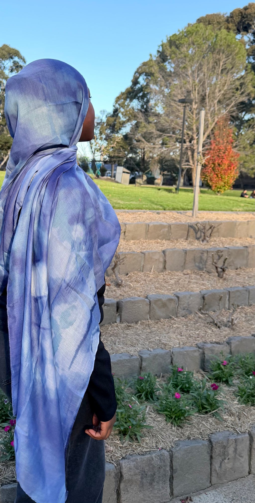 Ocean Watercolour Printed Modal Hijab