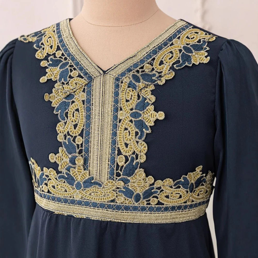 Girls Embroidered Kaftan Dress