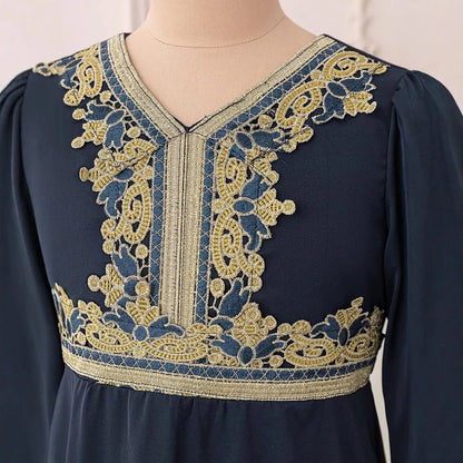 Girls Embroidered Kaftan Dress