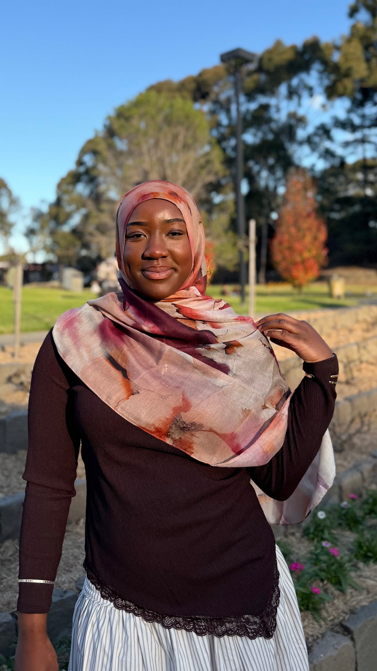 Rose Watercolour Printed Modal Hijab