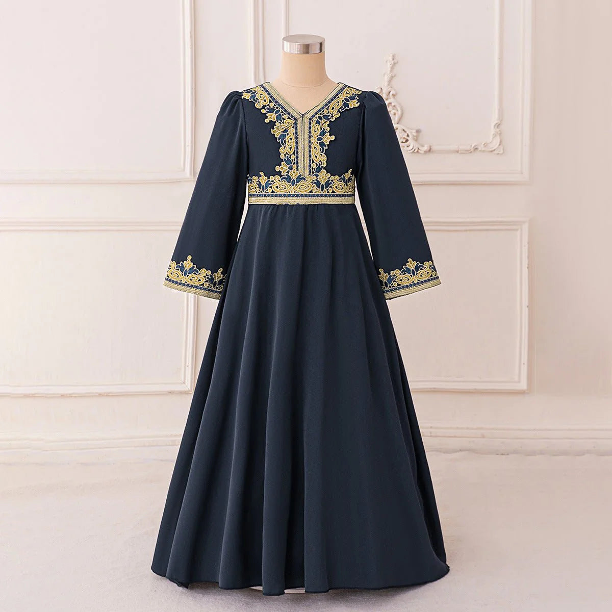 Girls Embroidered Kaftan Dress