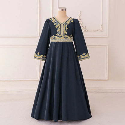 Girls Embroidered Kaftan Dress