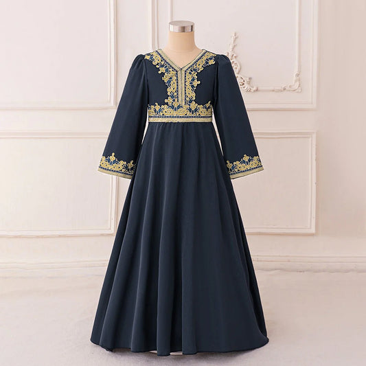 Girls Embroidered Kaftan Dress