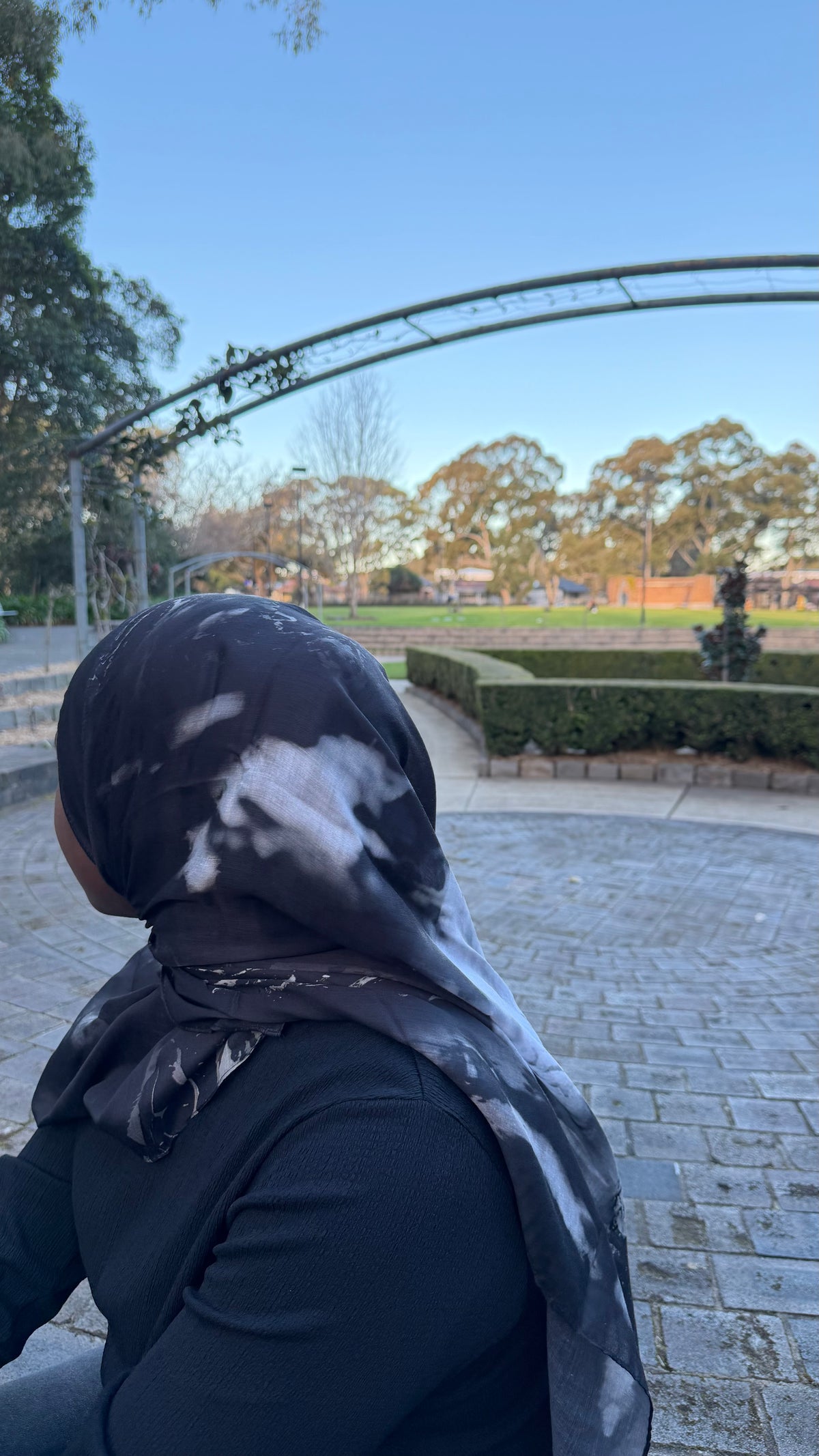 Black Watercolour Printed Modal Hijab